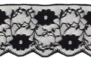 2 1/4" Black Raschel Lace