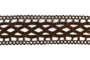 2" Bronze Metallic Crochet Insertion Lace (Made in England)