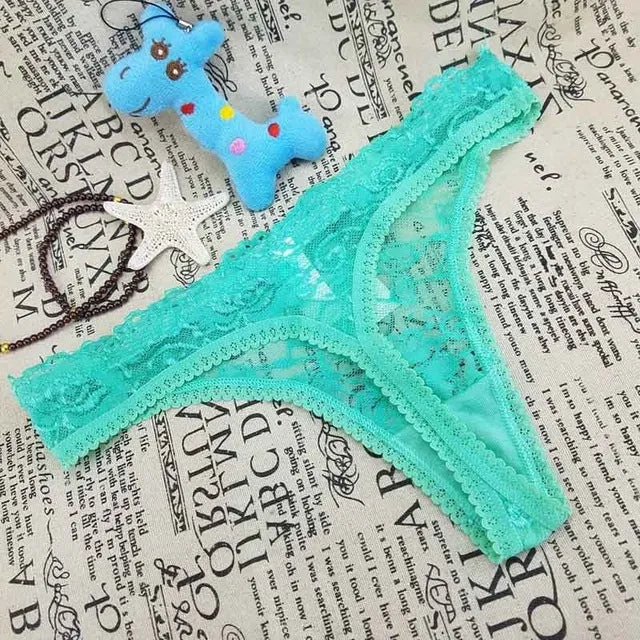 8color Gift full beautiful lace Women's Sexy lingerie Thongs G-string Underwear Panties Briefs Ladies T-back  1pcs/Lot zhx9401