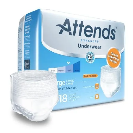 Adult Absorbent Underwear Attends APP0730 Advanced Pull On Large Disposable Heavy Absorbency. Pack of 18.