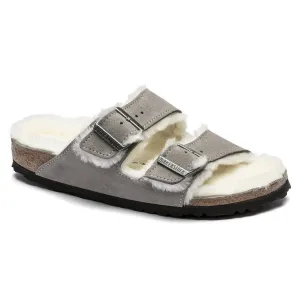 Arizona Shearling - The Birkenstock Shearling Sandal in Stone Coin