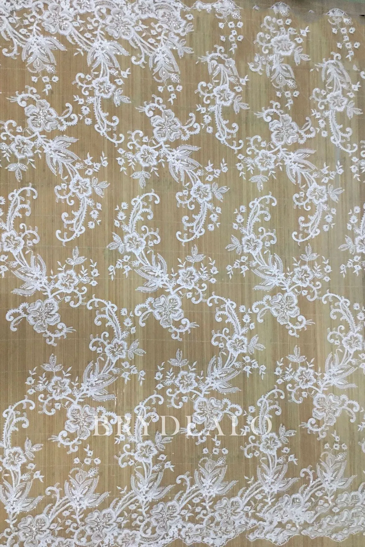 Beautiful Double Border Lace Fabric with Cording