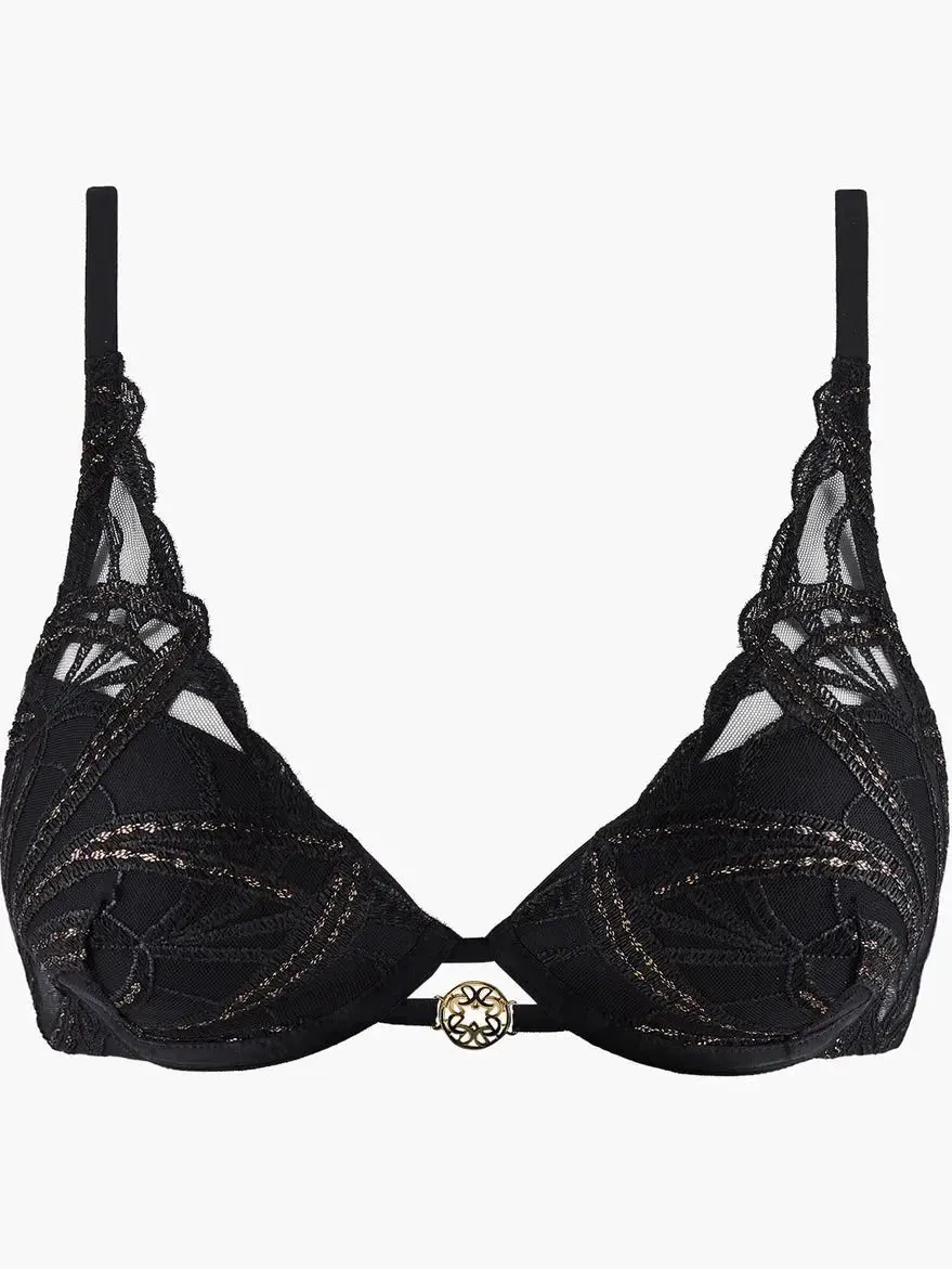 Black My Desire Scarf Push Up Bra