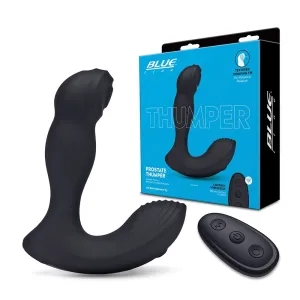 Blue Line Vibrating Prostate Thumper w/Remote - Black