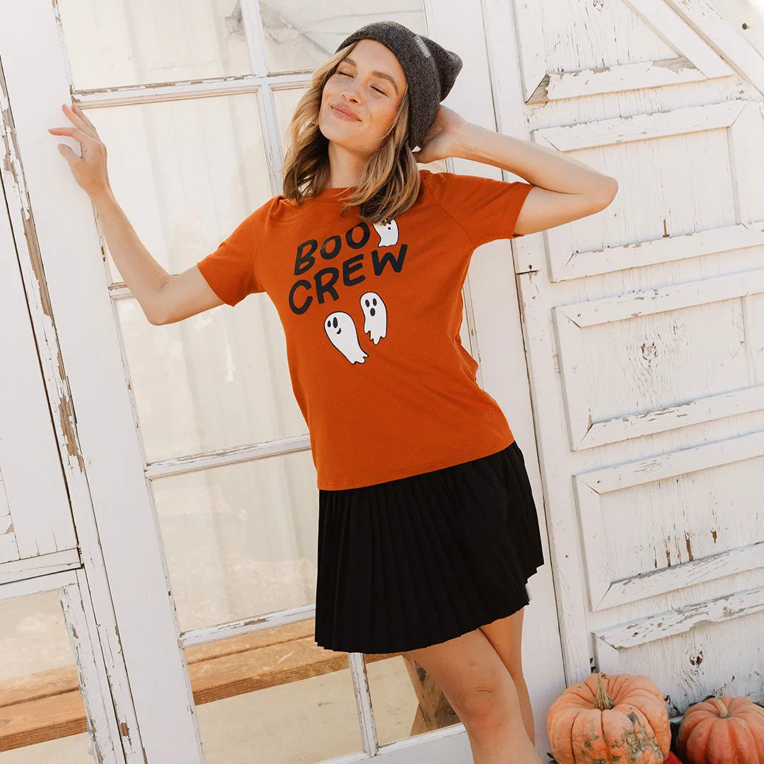 Boyfriend Tee, Burnt Orange Boo Crew