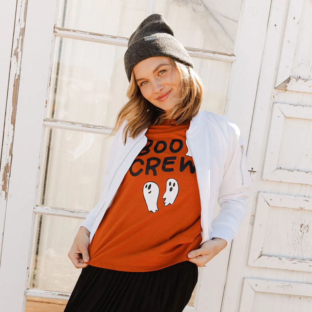 Boyfriend Tee, Burnt Orange Boo Crew