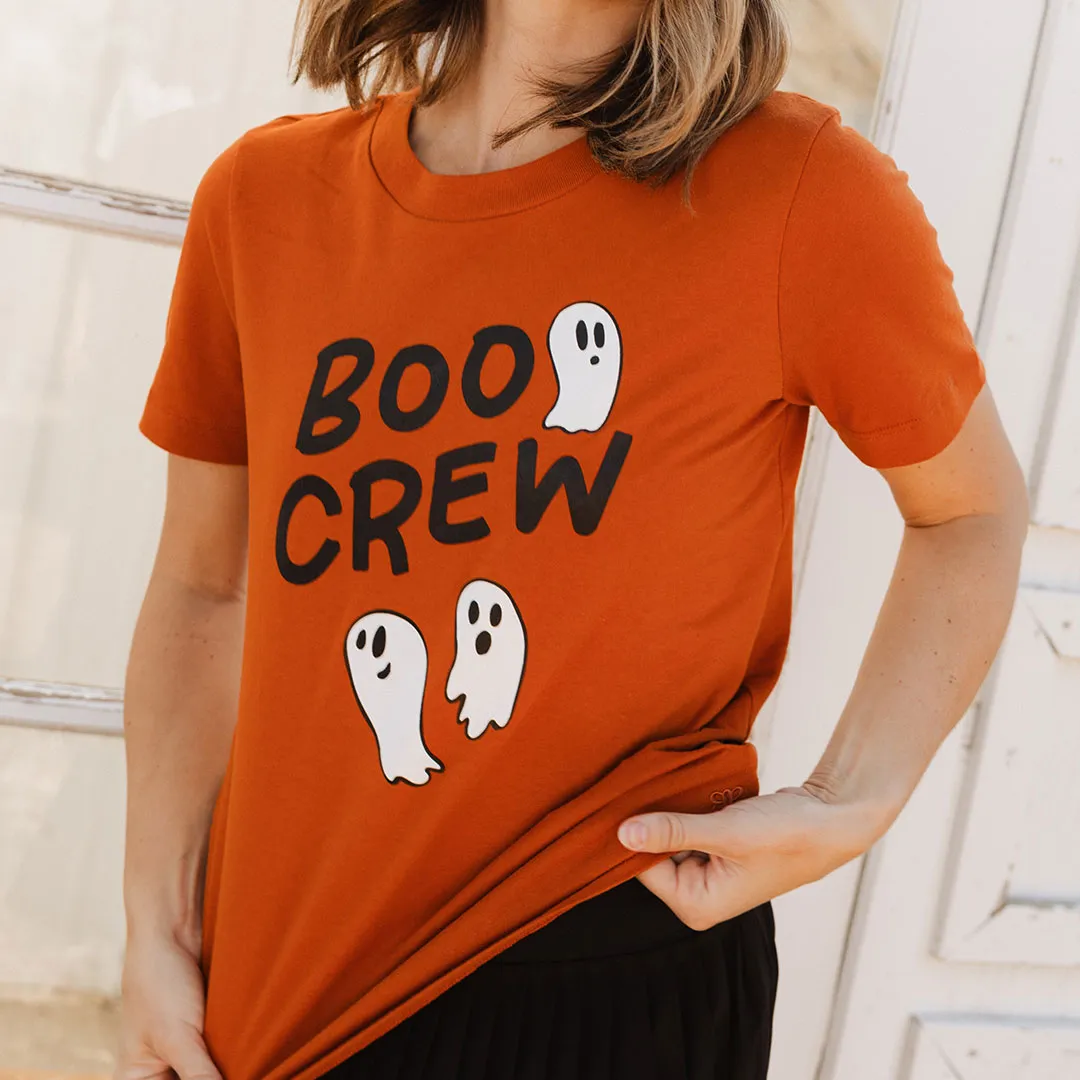 Boyfriend Tee, Burnt Orange Boo Crew