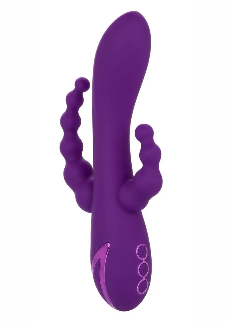 California Dreaming Long Beach Bootylicious Rechargeable Silicone Dual Penetrating Rabbit Vibrator