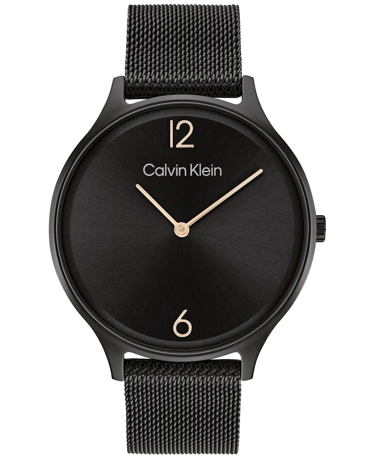 Calvin Klein Black 38mm Mesh Stainless Steel Bracelet Watch, Black