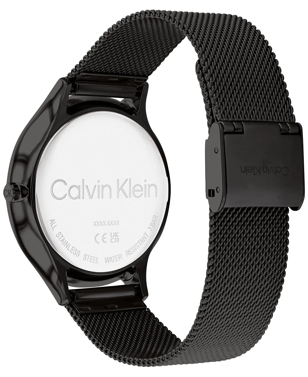 Calvin Klein Black 38mm Mesh Stainless Steel Bracelet Watch, Black