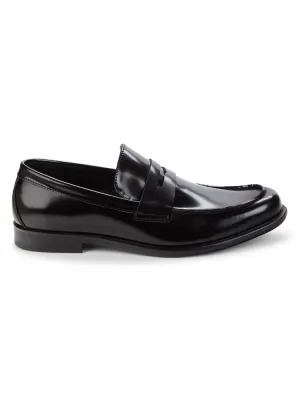 Calvin Klein Crispo Penny Loafers in Black Leather