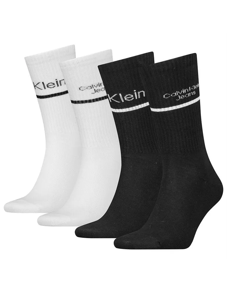 Calvin Klein® Jeans Men's Cotton 4 Pair Pack Gift Tin - Black White Stripe Combo