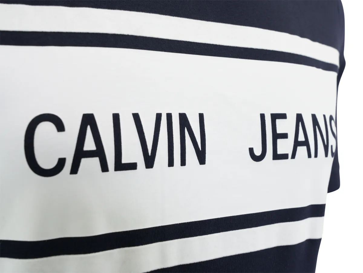 Calvin Klein Men's Jeans Striped T-Shirt Night Sky