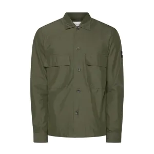 Calvin Klein Rubberised Logo Badge Khaki Overshirt