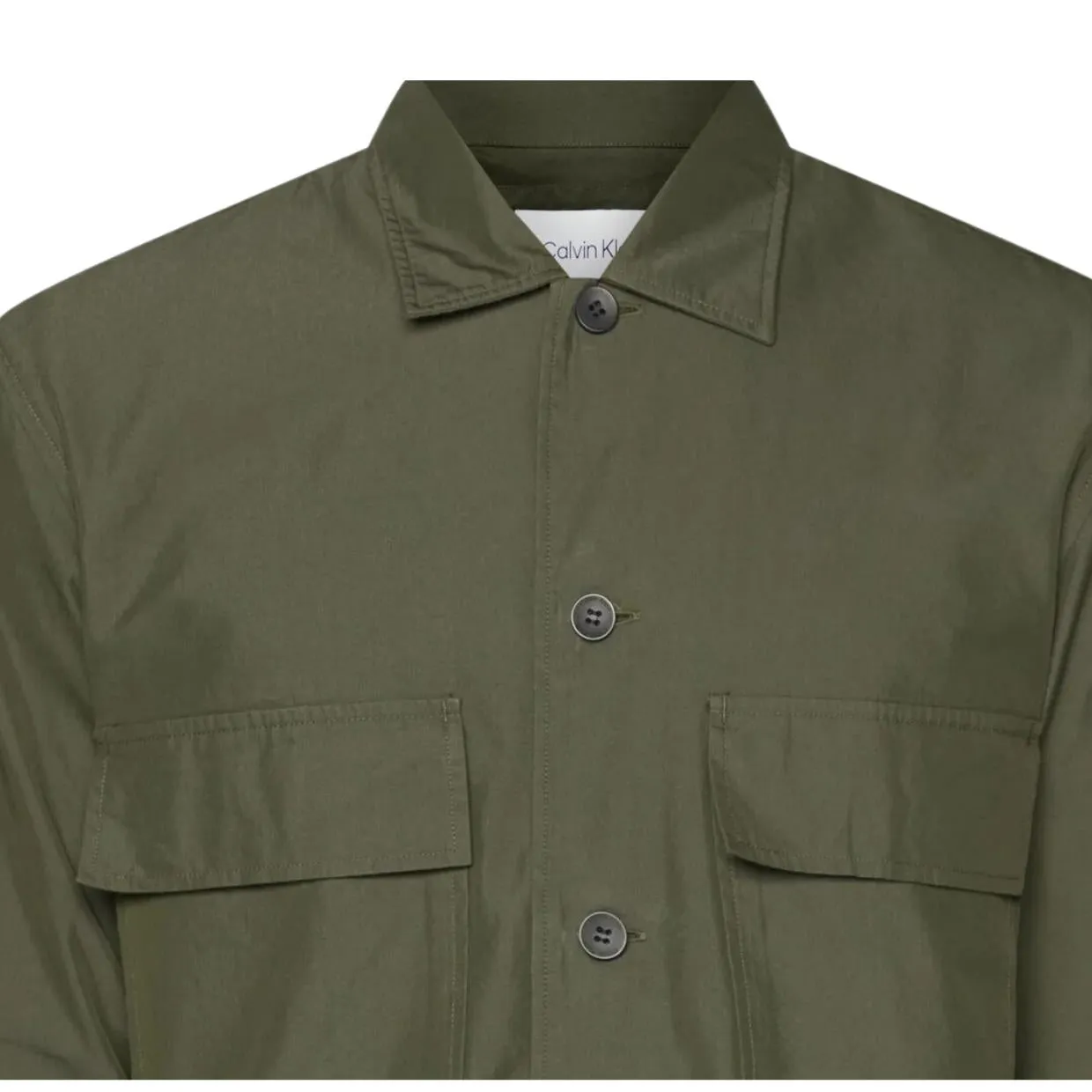 Calvin Klein Rubberised Logo Badge Khaki Overshirt