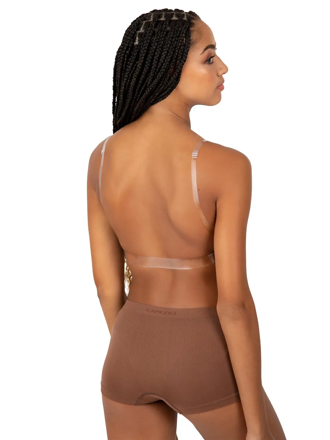 Capezio Deep Neck Clear Back Bra 3777T - Youth Sizes