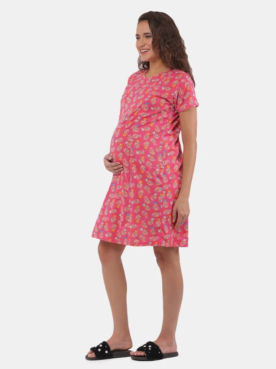 Combo Of Lookin' Pine & Sleepy Mumma Maternity T-Shirt Dress