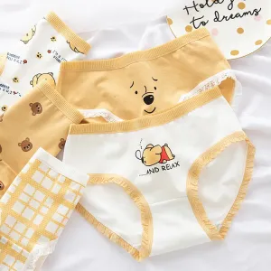 Cotton Women's Panties Comfortable Briefs Cute Cartoon Bear Underwear Sexy Intimates Lingerie Underpant Panty M-XL