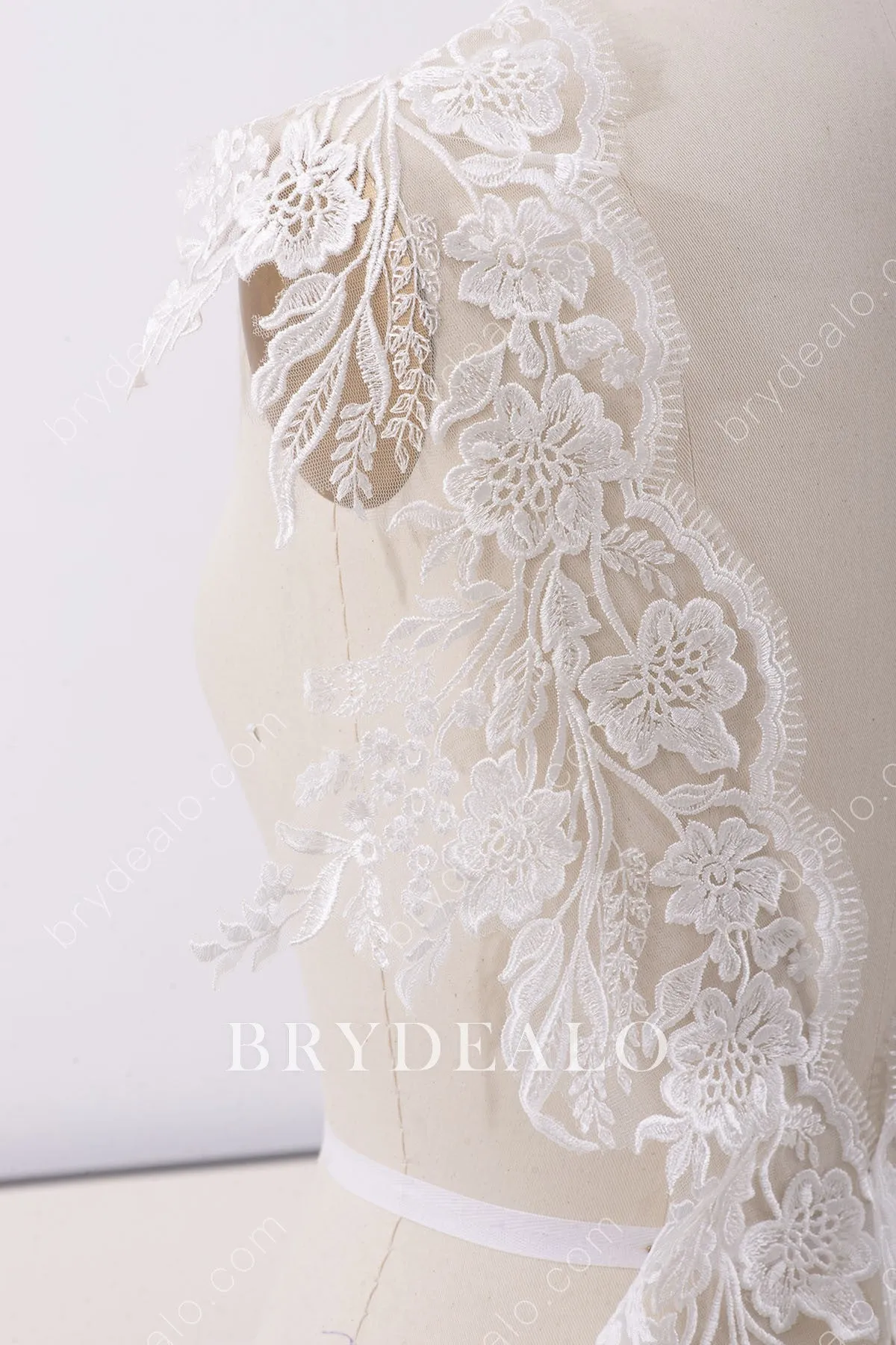 Dainty Flower Leaf Eyelash Bridal Lace Trim STYLE