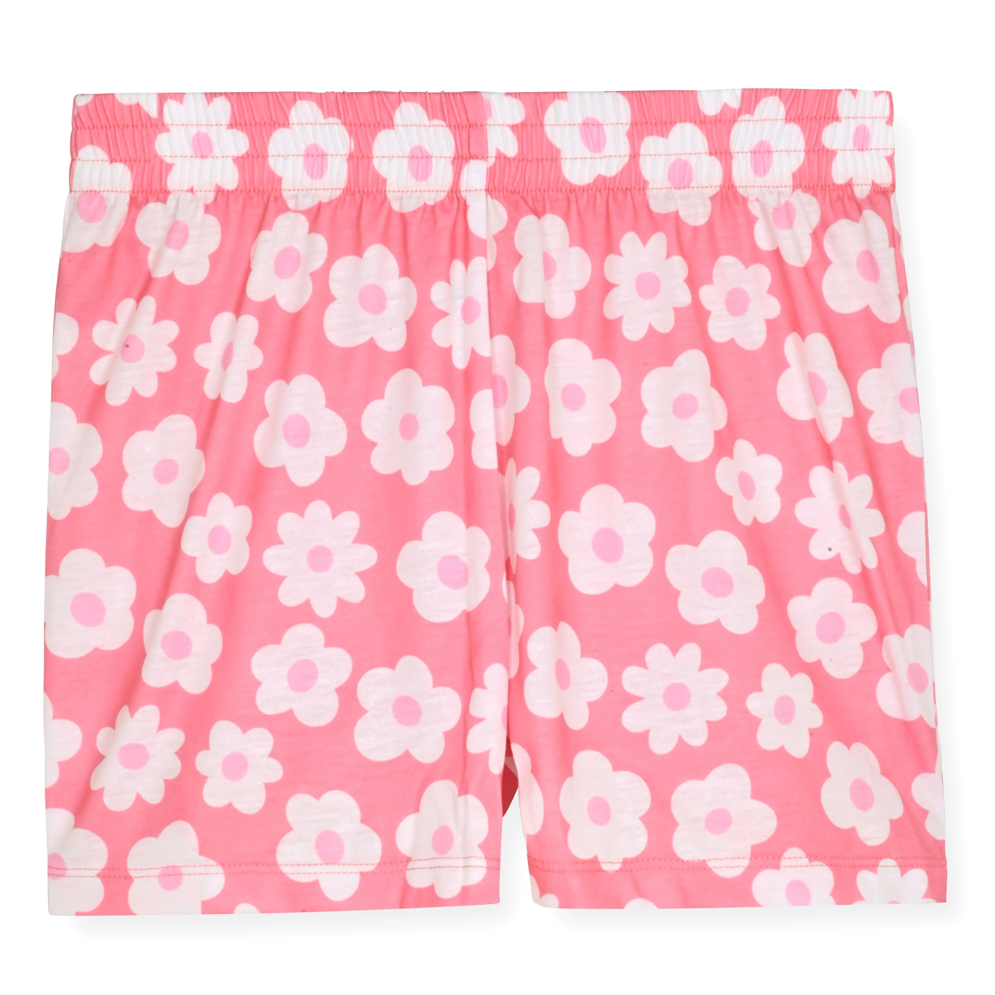 Girls 2-Piece Short-Sleeve Jersey Pajama Shorts Set with Matching Hair Scrunchie- Dream More.