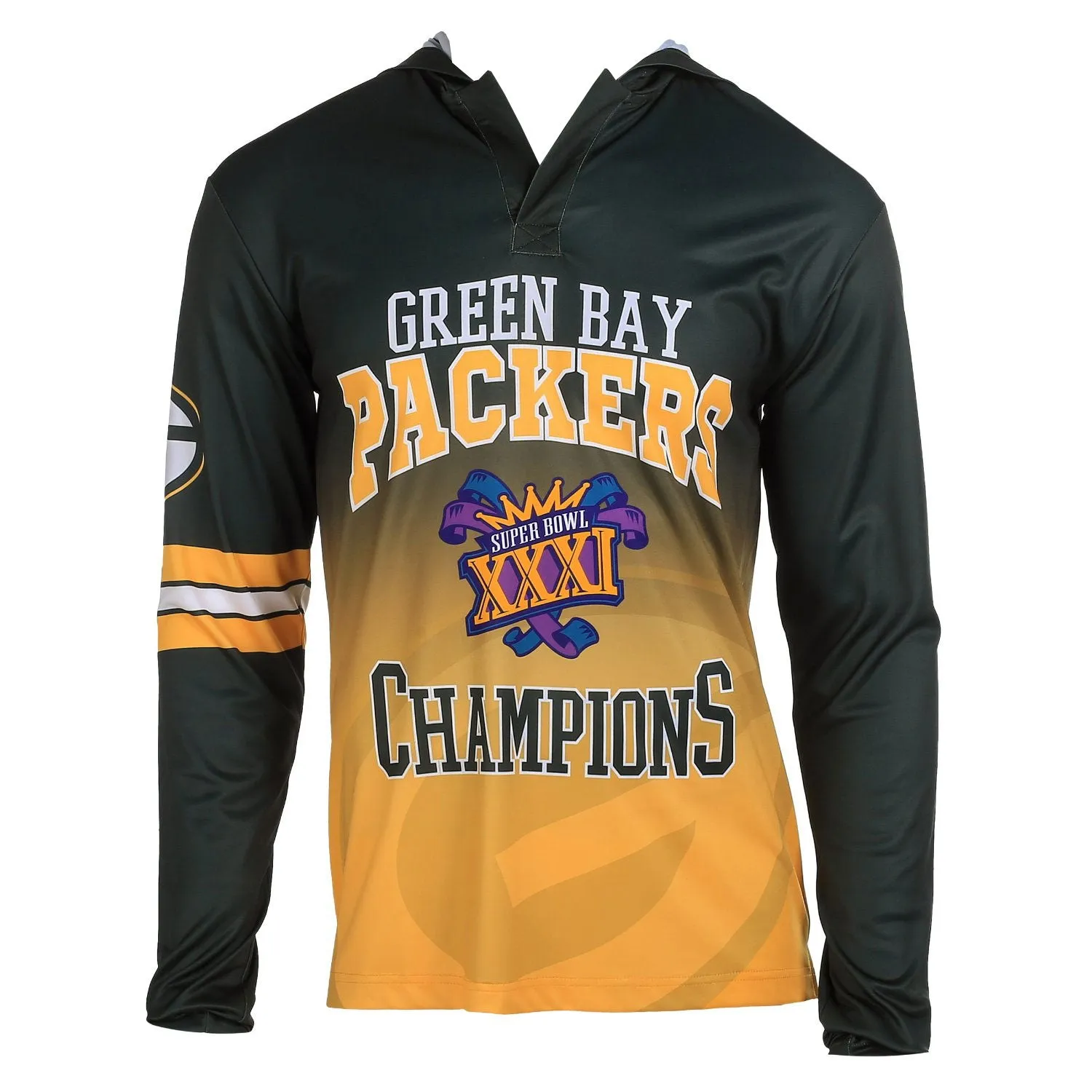 Green Bay Packers Super Bowl 31 Champions Men's Retro Hooded Tee