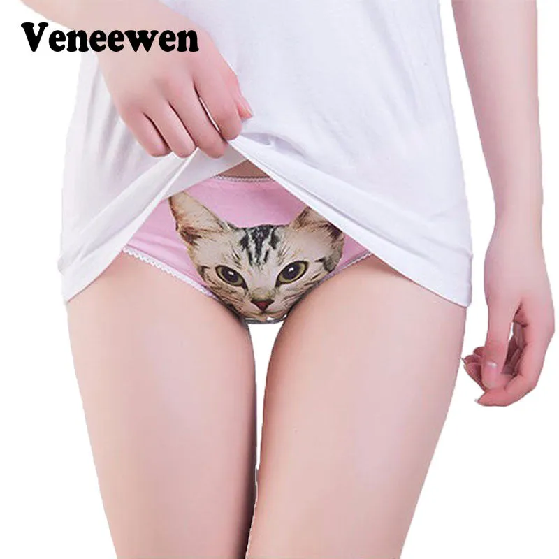 Hot Selling Cotton Panties Women's Underwear Briefs 3D Printing Panty Cat Panties Sexy Girls Lingerie Intimates Women calcinha