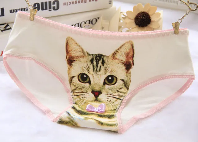 Hot Selling Cotton Panties Women's Underwear Briefs 3D Printing Panty Cat Panties Sexy Girls Lingerie Intimates Women calcinha