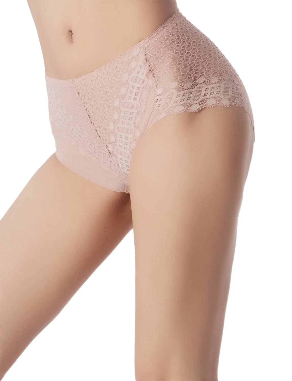 iB-iP Women's See-through Ladies Briefs Hipster Panties Eyelet Lace Knickers