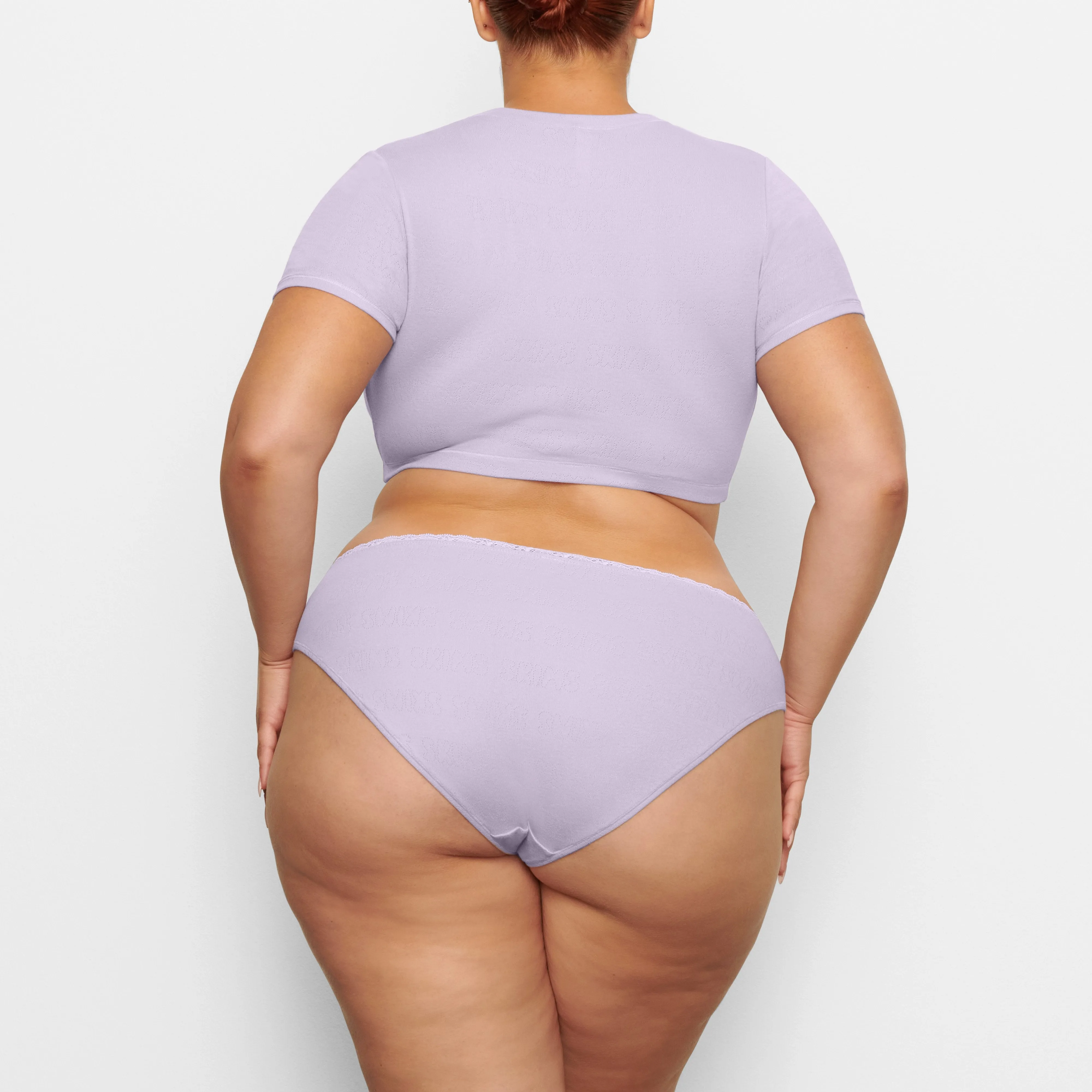 LACE POINTELLE MID RISE BRIEF | LAVENDER