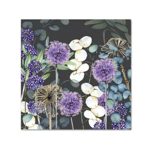 Lunaria Garden Grey Paper Beverage Napkins