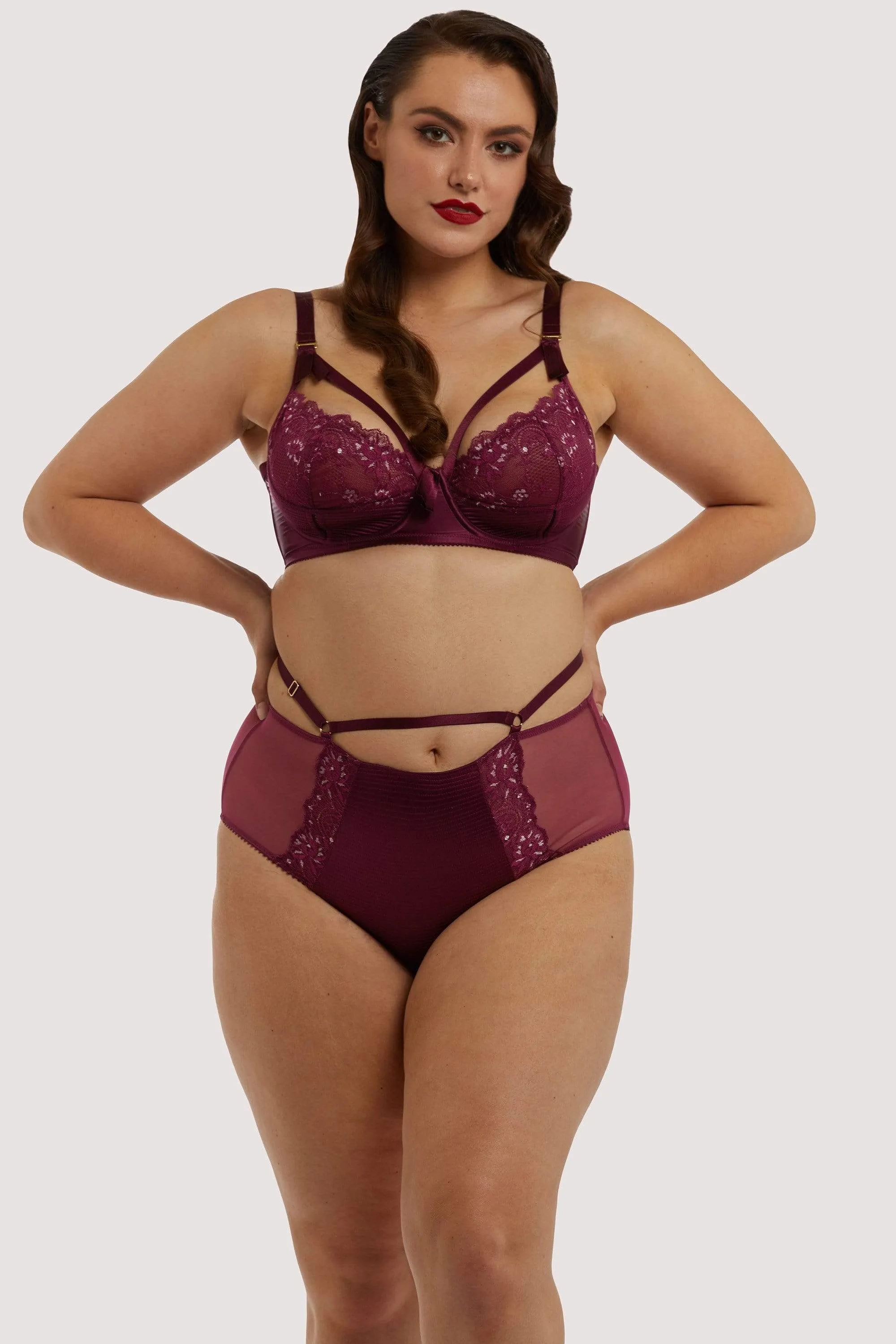 Madame X Dark Cherry High Waist Curve Brief