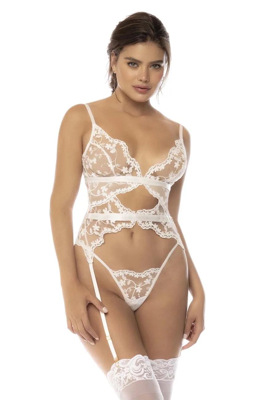 Mapale 8834 MaX Curvy Sizeine Two Piece Lingerie Set Color Star White