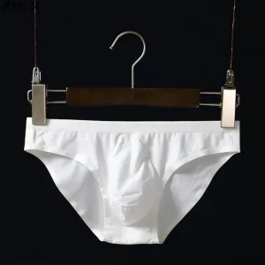 Men's Ultra-Thin Ice Silk Seamless Briefs: Breathable Low-Waist Underwear