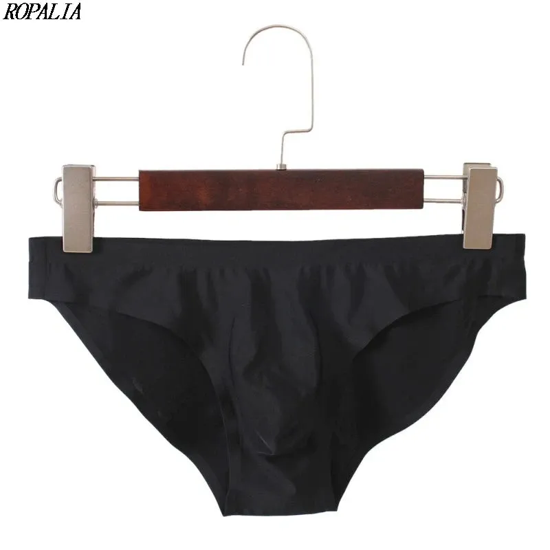 Men's Ultra-Thin Ice Silk Seamless Briefs: Breathable Low-Waist Underwear