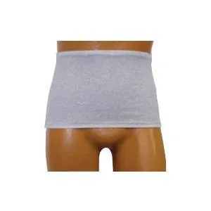 Men's Wrap/Brief with Open Crotch and Built-in Ostomy Barrier/Support Gray, Center Stoma, Medium 36-38