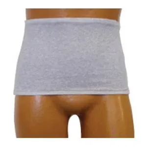 Men's Wrap/Brief with Open Crotch and Built-in Ostomy Barrier/Support Gray Large 40-42, Dual