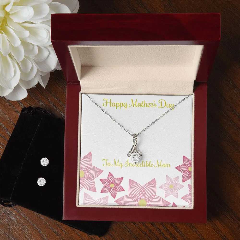 Mothers Day Inserts-01(1) To My Mother -  Alluring Beauty Necklace and Cubic Zirconia Earring Set - Best Mother's Day Gift in 2023