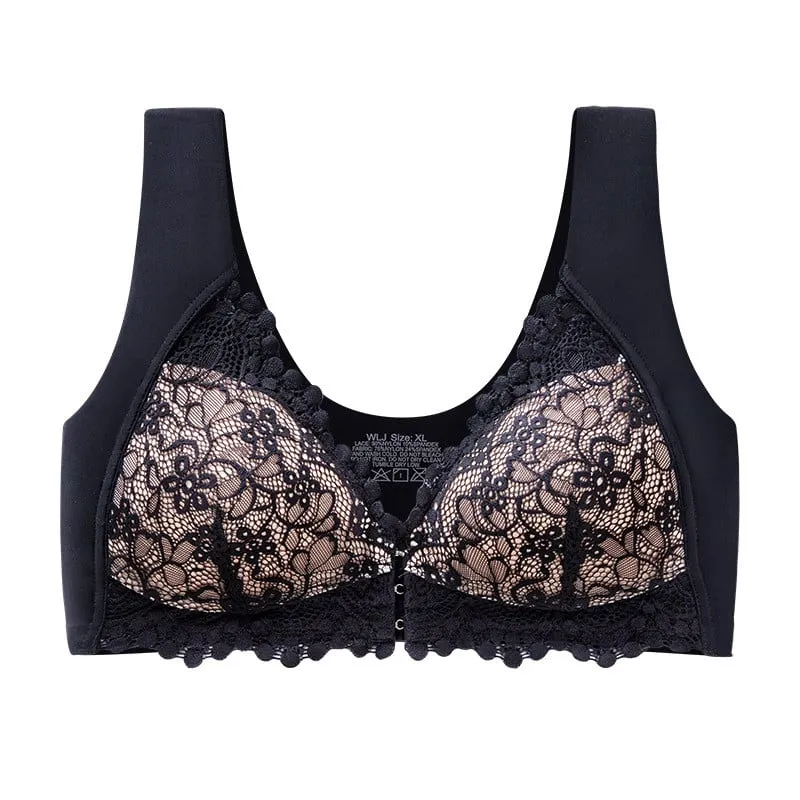 OCW Bra Front Buckle Seamless Lace Breathable Back Support Massage Size M - 6XL