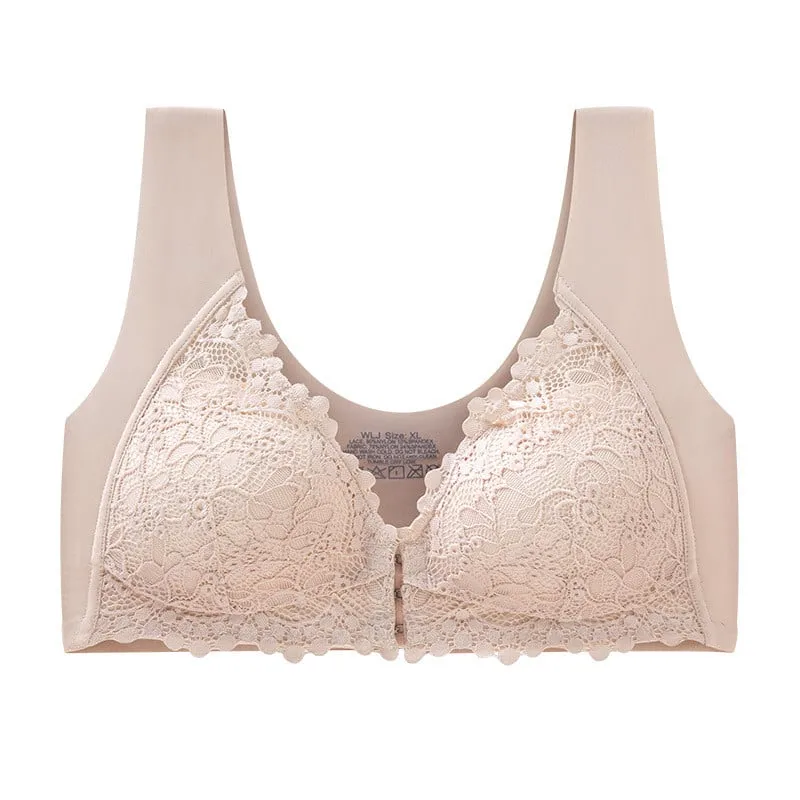 OCW Bra Front Buckle Seamless Lace Breathable Back Support Massage Size M - 6XL