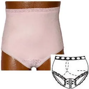 OPTIONS Ladies' Basic with Built-In Barrier/Support, Pink, Right Stoma, Small 4-5, Hips 33" - 37"