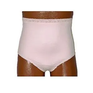 OPTIONS Ladies' Basic with Built-In Barrier/Support, Soft Pink, Left-Side Stoma, Medium 6-7, Hips 37" - 41", Snap Closure