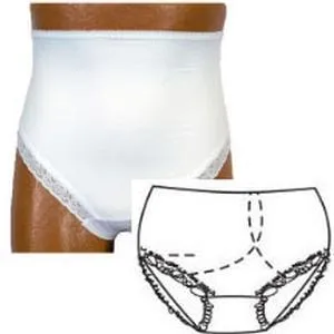 OPTIONS™ Ladies' Brief with Built-In Barrier/Support, White, Left-Side Stoma, X-Large 10, Hips 45" - 47"