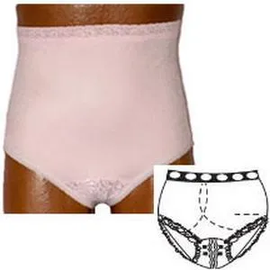 OPTIONS Split-Lace Crotch with Built-In Barrier/Support, Soft Pink, Right-Side Stoma, X-Large 10, Hips 45" - 47"