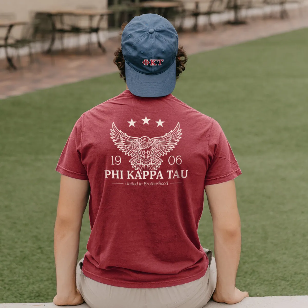 Phi Tau Comfort Colors Patriotic Eagle Short Sleeve Tee