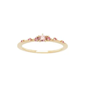 Pink Sapphire Gradient Water Lily Ring