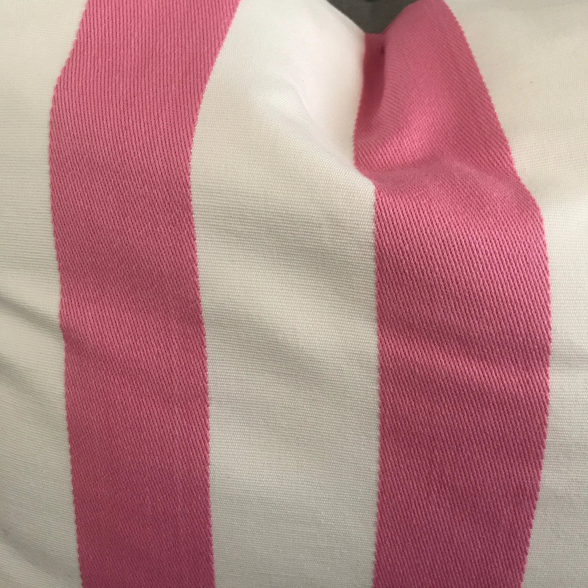 Pink White Vertical Stripe Lumbar Pillow Cover 15x26