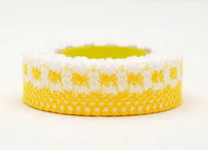 Self Adhesive Lace Tape - Yellow lace tape - weddings - decorative tape - Love My Tapes