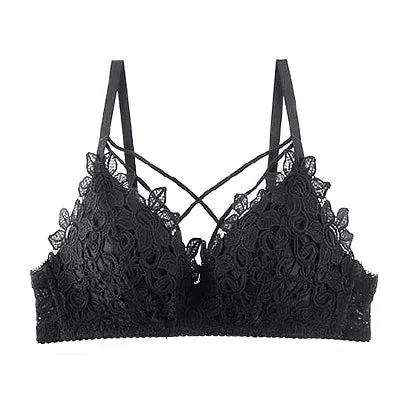 Sexy Women Lace Floral Embroidery Bralette Sexy Lingerie Comfort Seamless Adjusted Bras For Women Wireless Push Up Bra Underwear