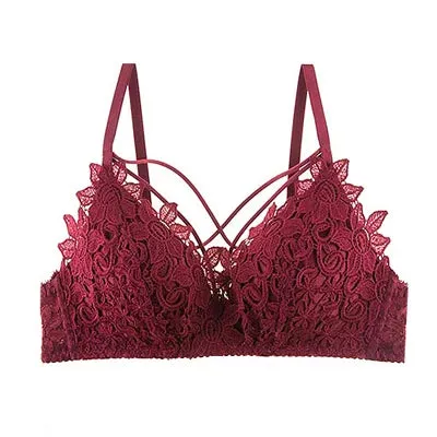 Sexy Women Lace Floral Embroidery Bralette Sexy Lingerie Comfort Seamless Adjusted Bras For Women Wireless Push Up Bra Underwear