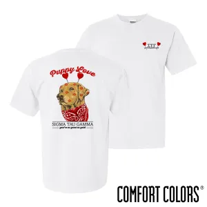 Sig Tau Comfort Colors Puppy Love Short Sleeve Tee